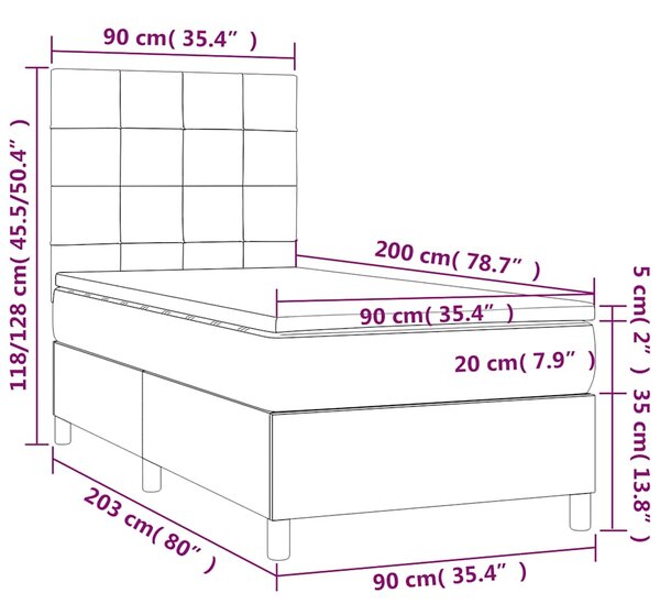 Box spring postel s matrací tmavě zelená 90x200 cm samet 3143004
