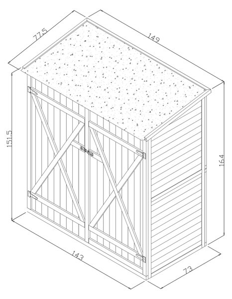 SKŘÍŇKA NA NÁŘADÍ 149/73/164 cm Ambia Garden, Online Only