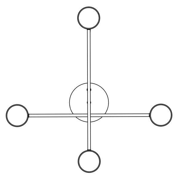 Stropní svítidlo HALO 4 – černé, 4× GX53, šířka 60 cm