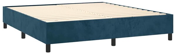 Box spring postel s matrací tmavě modrá 160x200 cm samet 3143035