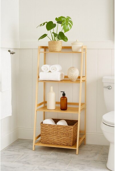 Bambusový koupelnový regál v přírodní barvě 52x115 cm Elori – Bonami Essentials