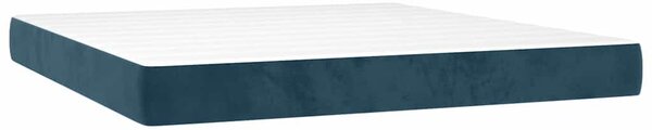 Box spring postel s matrací tmavě modrá 160x200 cm samet 3143035