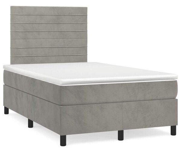 Box spring postel s matrací světle šedá 120 x 200 cm samet 3143073