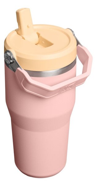 Broskvová termoska z nerezové oceli 600 ml IceFlow™ Flip Straw 2.0 Tumbler Peach Rose – Stanley
