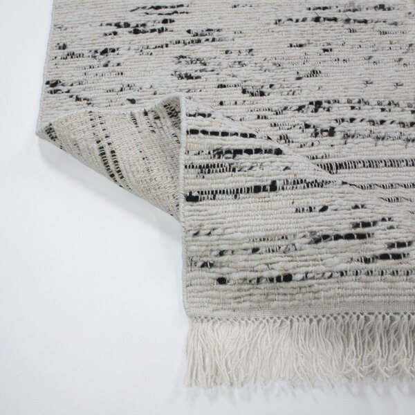 Šedý/slonovinový ručně tkaný vlněný koberec 140x200 cm Ellsa – Flair Rugs