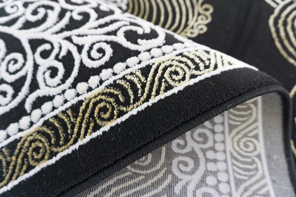 Berfin Dywany, Kusový koberec Elite 3935 Black Gold, 80x150, černá, kancelář