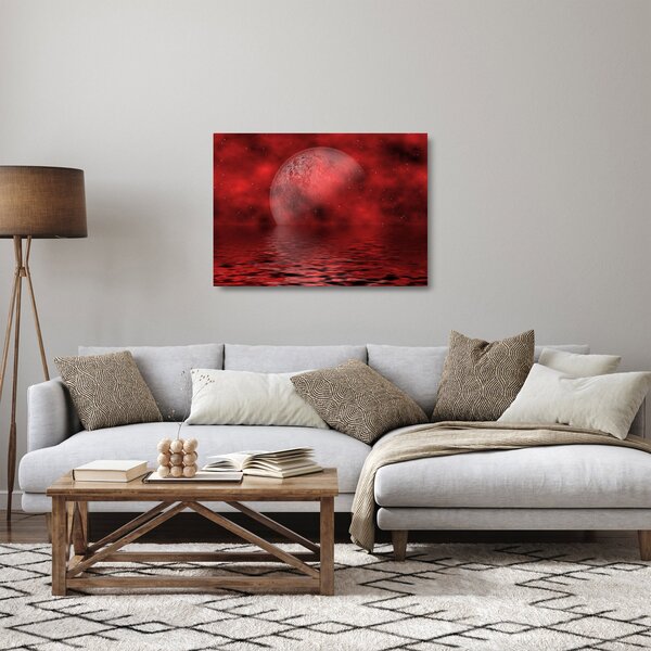 Skleněný obraz - Měsíc na hladině (70x50 cm)