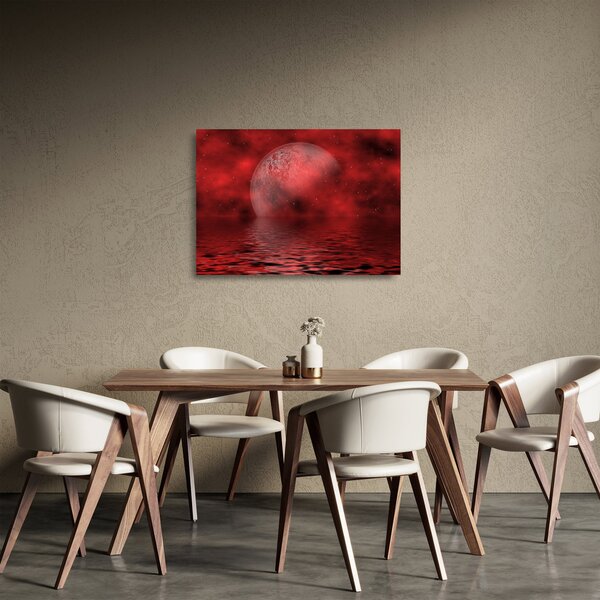 Skleněný obraz - Měsíc na hladině (70x50 cm)