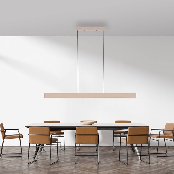 JUST LIGHT. GmbH LED závěsné světlo Adina, pískově béžové, kov, 3 000 K, směřující, Krémová / jantar, Obývací pokoj / jídelna, Hliník, Moderní