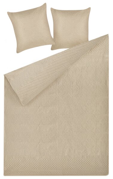Přikrývka na postel s polštáři SHUSH 140 x 210 cm Taupe