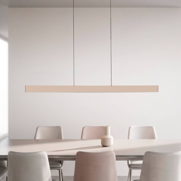 JUST LIGHT. GmbH LED závěsné světlo Adina, pískově béžové, kov, 3 000 K, směřující, Krémová / jantar, Obývací pokoj / jídelna, Hliník, Moderní