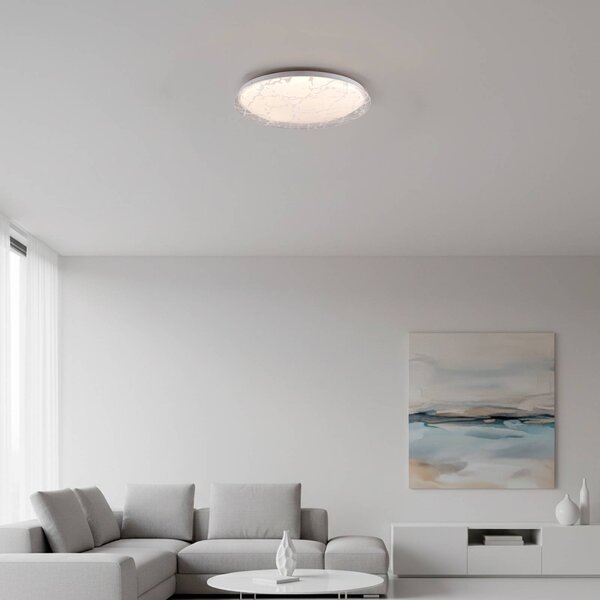 JUST LIGHT. GmbH LED stropní svítidlo ART Plafo 14008, bílé, železo, dálkové ovládání, stmívatelný, Bílá / opál, Obývací pokoj / jídelna, kov, Moderní