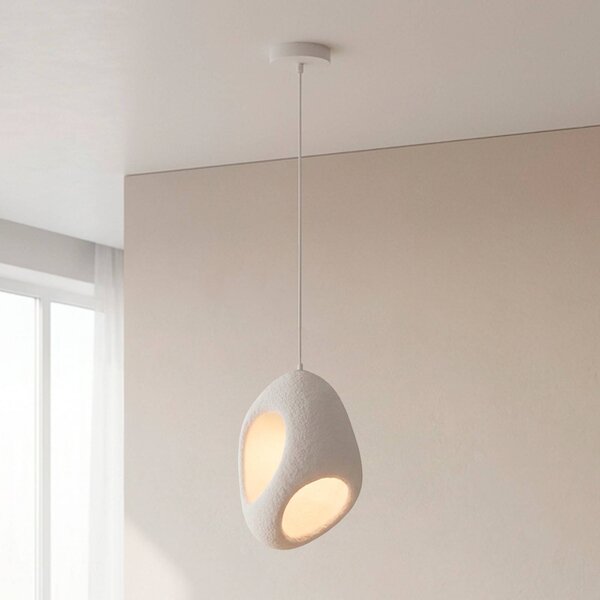 JUST LIGHT. GmbH Závěsné světlo Artoni, bílé, plast, E27, stmívatelný, Bílá / opál, Obývací pokoj / jídelna, Plast, Moderní