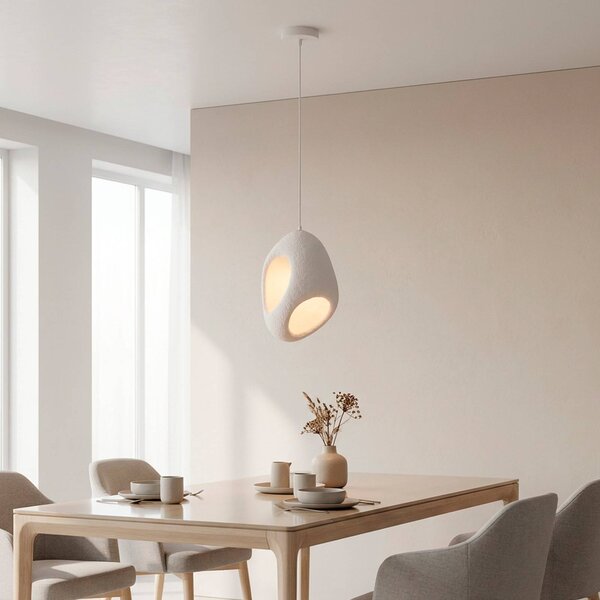 JUST LIGHT. GmbH Závěsné světlo Artoni, bílé, plast, E27, stmívatelný, Bílá / opál, Obývací pokoj / jídelna, Plast, Moderní