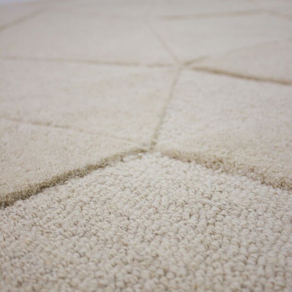 Béžový ručně tkaný vlněný koberec 120x170 cm Shard – Flair Rugs