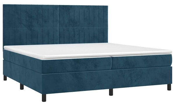 Box spring postel s matrací tmavě modrá 200x200 cm samet 3143167