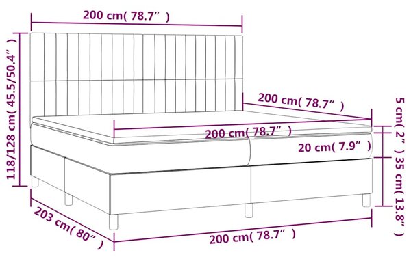 Box spring postel s matrací tmavě modrá 200x200 cm samet 3143167