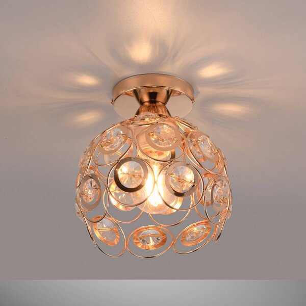 JUST LIGHT. GmbH Stropní světlo Tilly, zlaté, železo, Ø 18,5 cm, E27, stmívatelný, Mosaz / zlato, Obývací pokoj / jídelna, kov