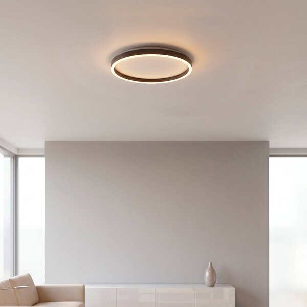 JUST LIGHT. GmbH LED stropní svítidlo Madlen, černé, Ø 40 cm, hliník, 3 000 K, stmívatelné, stmívatelný, Černá, Obývací pokoj / jídelna, kov, Moderní