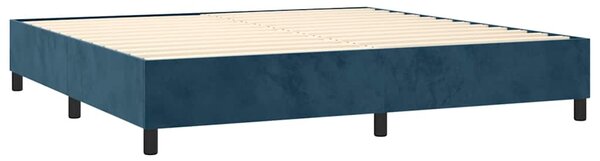 Box spring postel s matrací tmavě modrá 200x200 cm samet 3143167