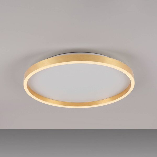 JUST LIGHT. GmbH LED stropní svítidlo Madlen, zlaté, Ø 40 cm, hliník, 3000 K, stmívatelné, stmívatelný, Mosaz / zlato, Obývací pokoj / jídelna, kov, Moderní