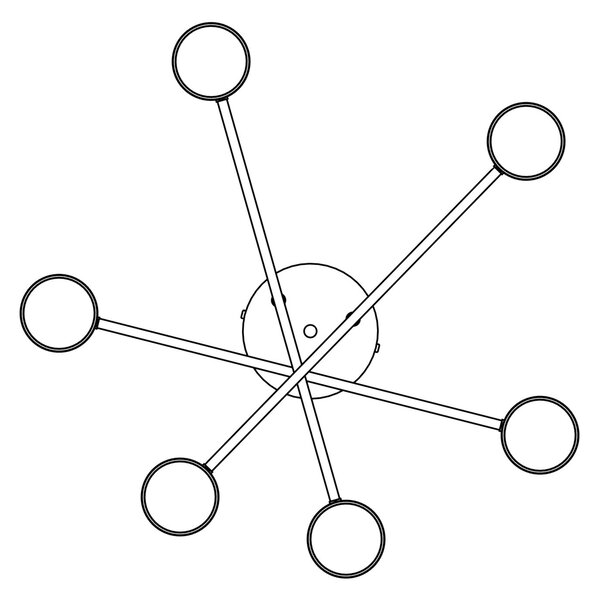 Stropní svítidlo HALO 6 – černé, 6× GX53, šířka 60 cm