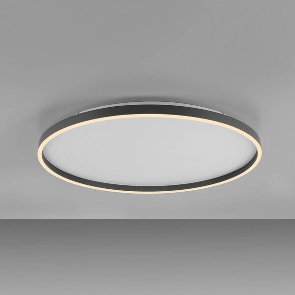 JUST LIGHT. GmbH LED stropní svítidlo Madlen, černé, Ø 60 cm, hliník, 3 000 K, stmívatelné, stmívatelný, Černá, Obývací pokoj / jídelna, kov, Moderní