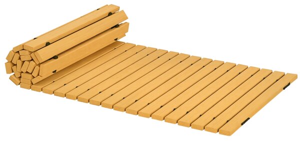 Outsunny 185x60 cm Přírodní dřevěná zahradní cesta - rovný skládací chodník pro venkovní použití, odolný vůči povětrnostním vlivům, dekorativní zahrad