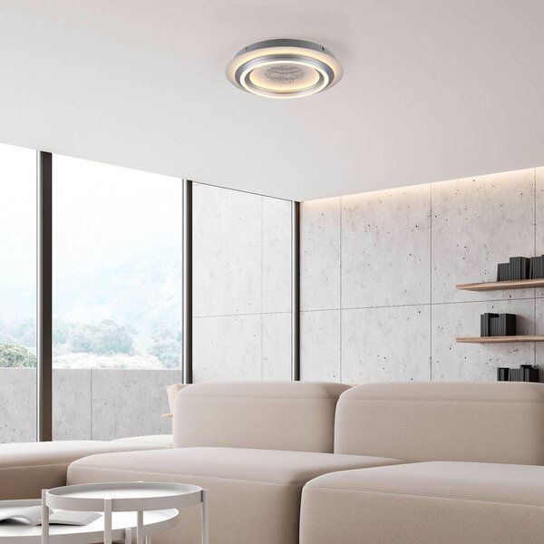 JUST LIGHT. GmbH LED stropní svítidlo Cichio, stříbrná barva, železo, 3 000 K, Hliník / šedá / zinek, Obývací pokoj / jídelna, kov, Moderní