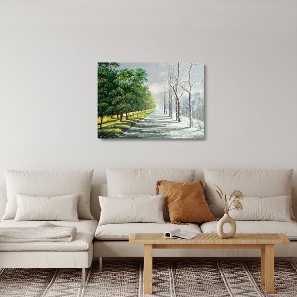 Skleněný obraz - Zima versus léto (70x50 cm)