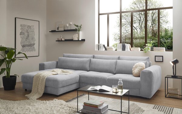 ROHOVÁ SEDAČKA, textil, kompozitní dřevo, světle šedá MID.YOU - Sedací soupravy, Online Only