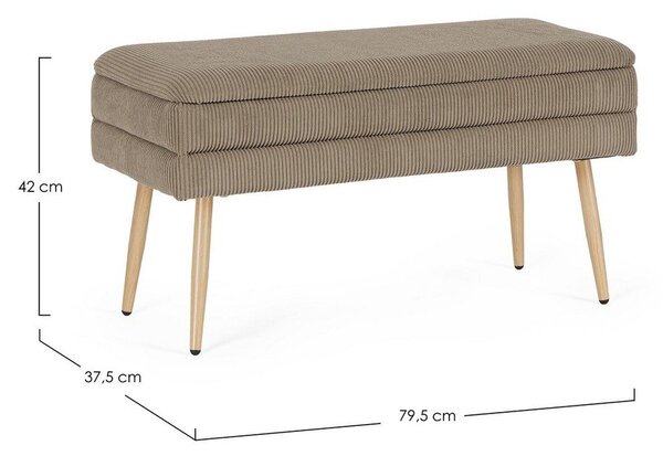 Taupe polstrovaná lavice Olga – Bizzotto