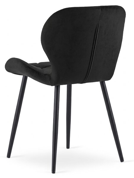 Jídelní židle MANGO VELVET s černými nohami, černá