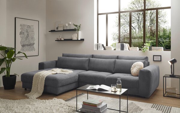ROHOVÁ SEDAČKA, textil, kompozitní dřevo, antracitová MID.YOU - Sedací soupravy, Online Only