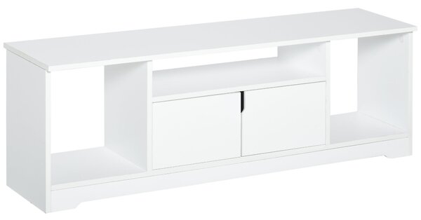 HOMCOM TV Stánek pro TV do 42" Moderní TV Stánek s Dvojitými Dveřmi a 3 Otevřenými Přihrádkami 120x30x41cm Bílý | Aosom