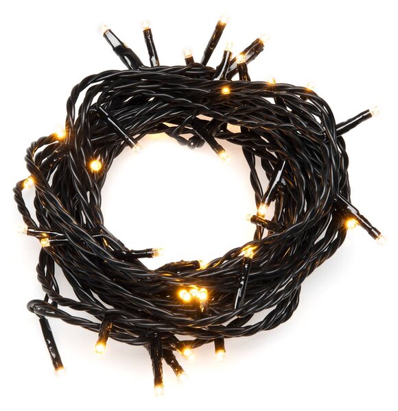 LED světelný řetěz venkovní 200 černá/teplá bílá