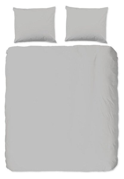 Světle šedé povlečení na dvoulůžko/prodloužené z bavlny Renforcé 200x220 cm Uni – Good Morning