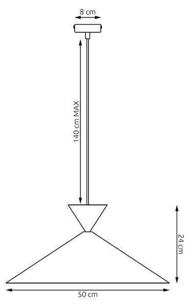 Závěsné svítidlo RALF 1L – černé / moka, 1× GX53, šířka 50 cm