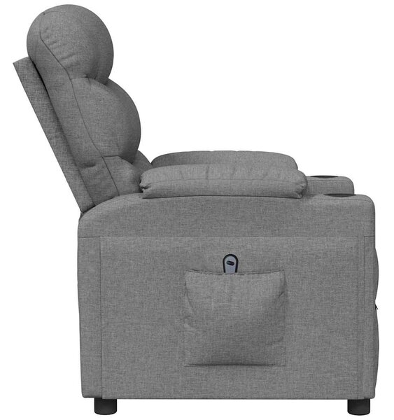 Elektrické polohovací křeslo světle šedé textil 3143491