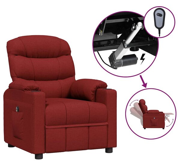 Elektrické polohovací křeslo vínové textil 3143494