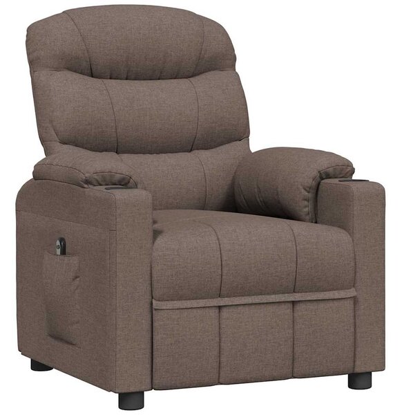 Elektrické polohovací křeslo taupe textil 3143499