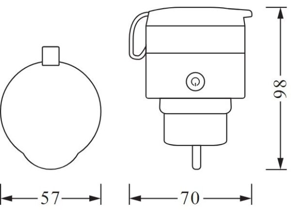 Ledvance - Venkovní chytrá zásuvka SMART+ PLUG 3680W IP44