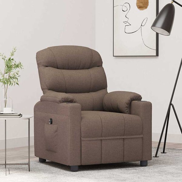 Elektrické polohovací křeslo taupe textil 3143499