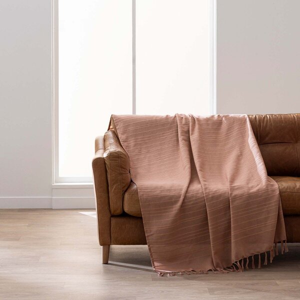 Bavlněný přehoz v terakotové barvě 180x220 cm Lilia – douceur d'intérieur