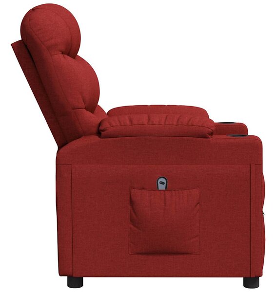 Elektrické polohovací křeslo vínové textil 3143494