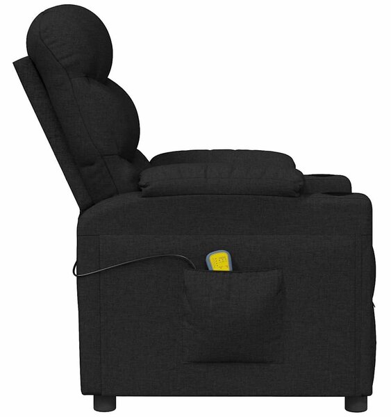 Elektrické masážní křeslo černé textil 3143505