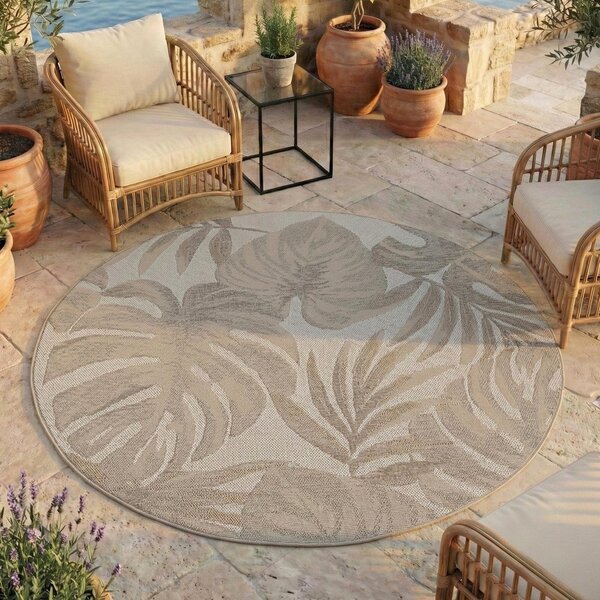 Béžový kulatý vnitřní a venkovní koberec ø 120 cm Desert 1302 – Ayyildiz Carpets