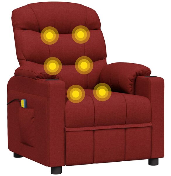 Elektrické masážní křeslo vínové textil 3143506