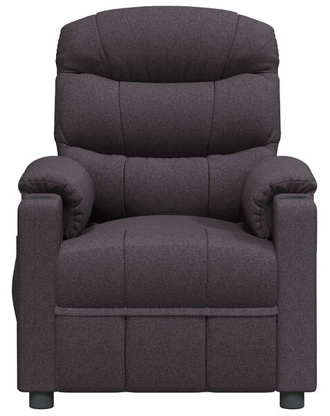 Elektrické masážní křeslo tmavě hnědé textil 3143508