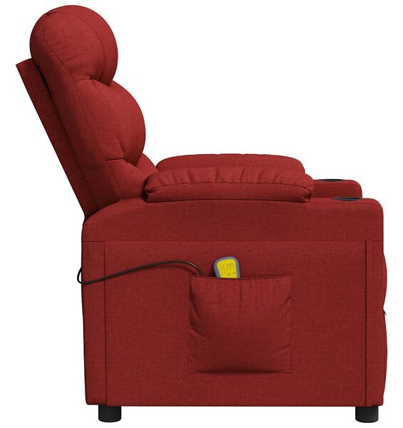 Elektrické masážní křeslo vínové textil 3143506